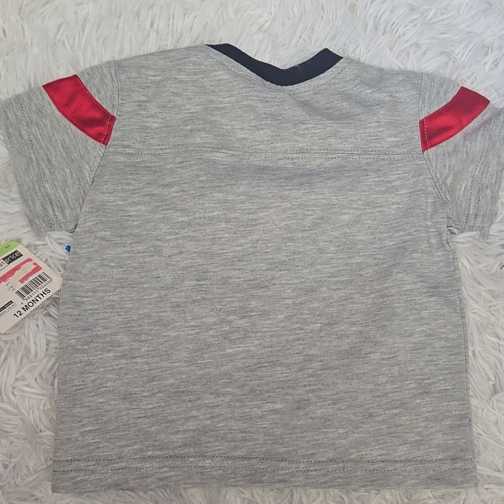 Vintage Kids Gray Soccer Games Shirt 11 Mth Top Retro Dinosaur — image 7 of 8